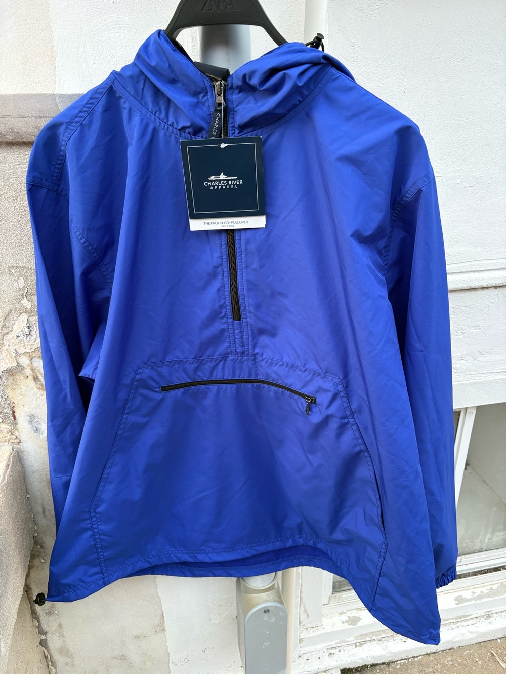 Charles River Apparel Royal Blue Hooded Windbreaker Pullover